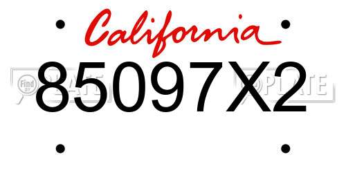 85097X2 California License Plate