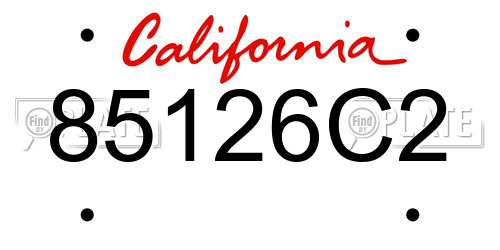 85126C2 California License Plate