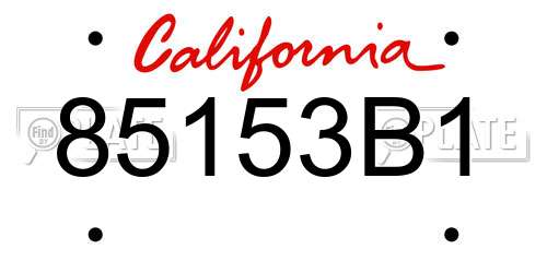 85153B1 California License Plate