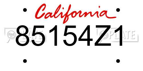 85154Z1 California License Plate