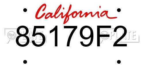 85179F2 California License Plate