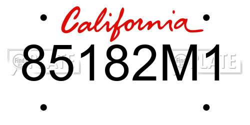 85182M1 California License Plate