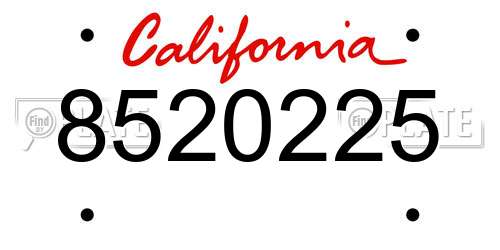 8520225 California License Plate