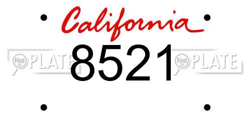 8521 California License Plate