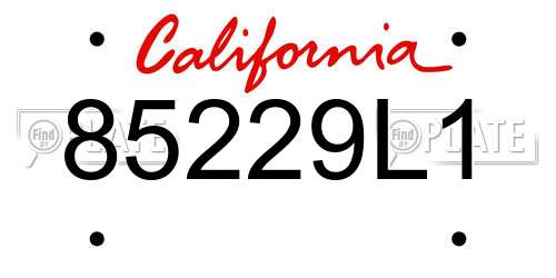 85229L1 California License Plate
