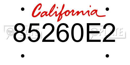 85260E2 California License Plate