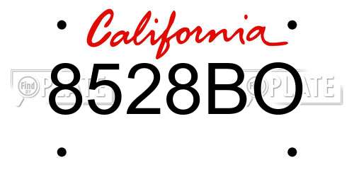 8528BO California License Plate