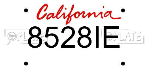 8528IE California License Plate