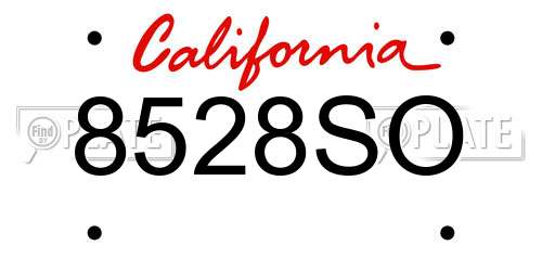 8528SO California License Plate