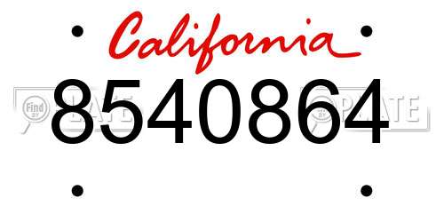 8540864 California License Plate