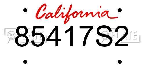 85417S2 California License Plate