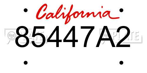 85447A2 California License Plate