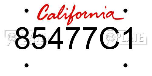 85477C1 California License Plate