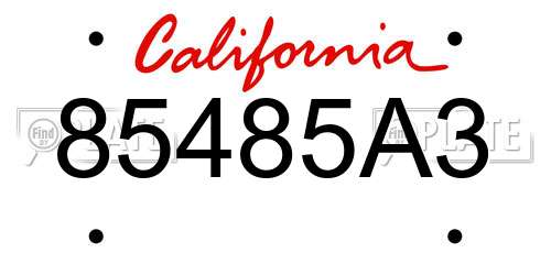 85485A3 California License Plate