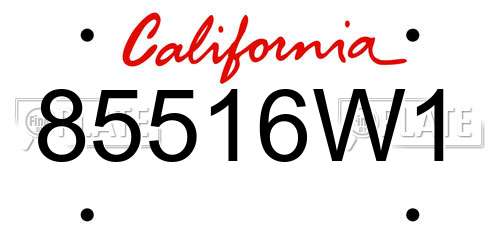 85516W1 California License Plate