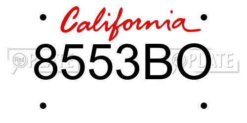 8553BO California License Plate