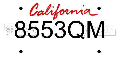 8553QM California License Plate