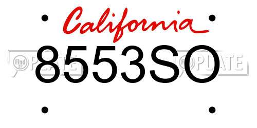 8553SO California License Plate