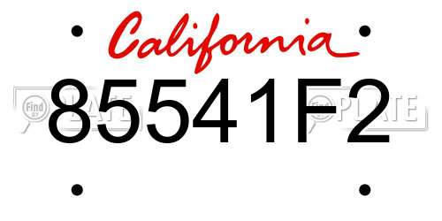 85541F2 California License Plate