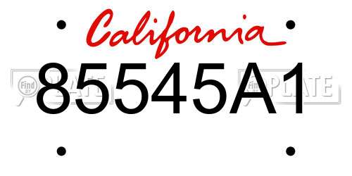 85545A1 California License Plate