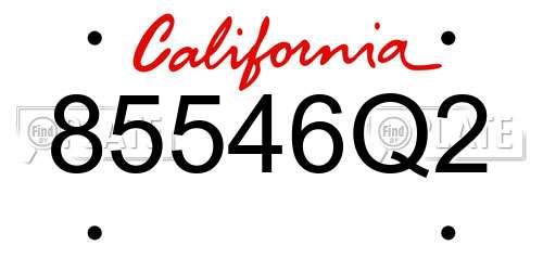 85546Q2 California License Plate