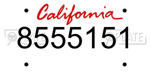 8555151 California License Plate