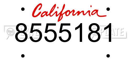 8555181 California License Plate