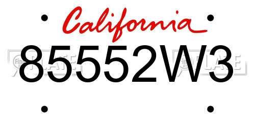 85552W3 California License Plate