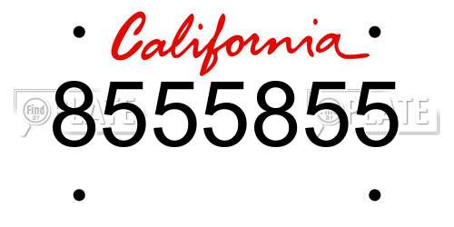8555855 California License Plate