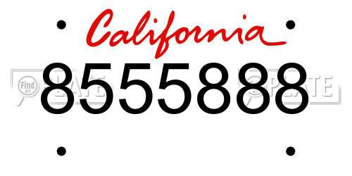 8555888 California License Plate