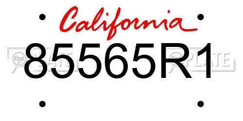 85565R1 California License Plate