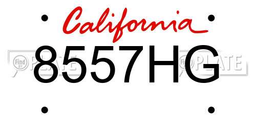 8557HG California License Plate