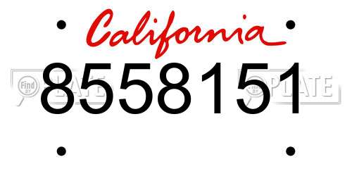 8558151 California License Plate
