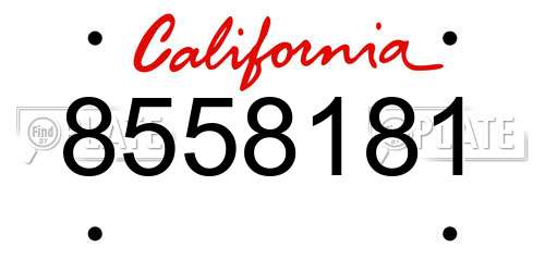 8558181 California License Plate