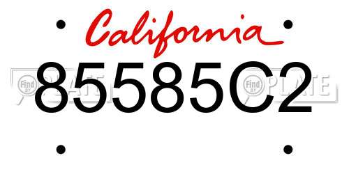 85585C2 California License Plate