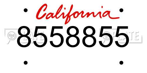 8558855 California License Plate