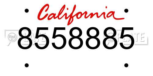 8558885 California License Plate