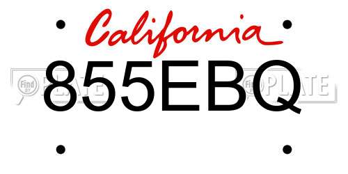 855EBQ California License Plate