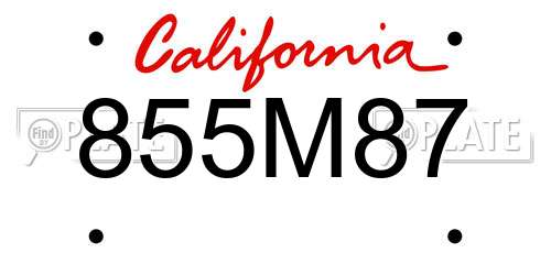 855M87 California License Plate