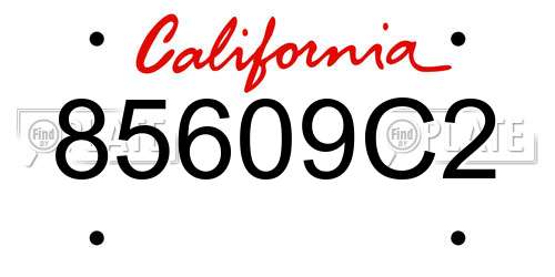 85609C2 California License Plate