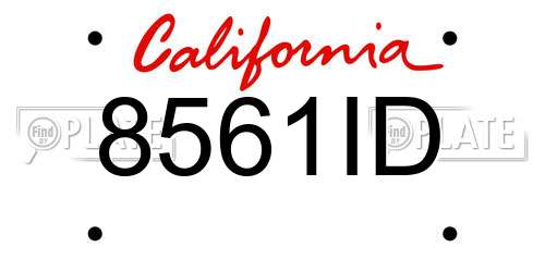 8561ID California License Plate