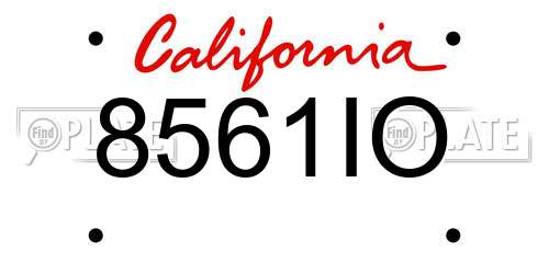 8561IO California License Plate