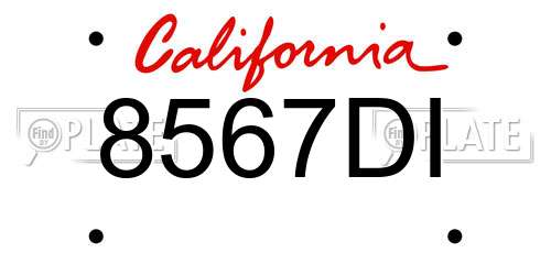 8567DI California License Plate