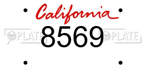 8569 California License Plate