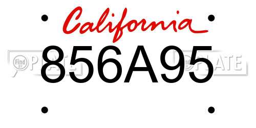 856A95 California License Plate