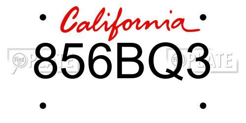 856BQ3 California License Plate