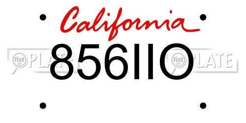 856IIO California License Plate