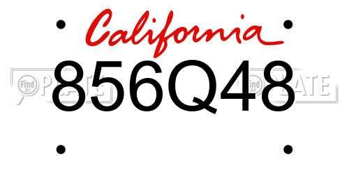 856Q48 California License Plate