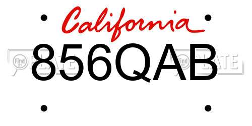 856QAB California License Plate