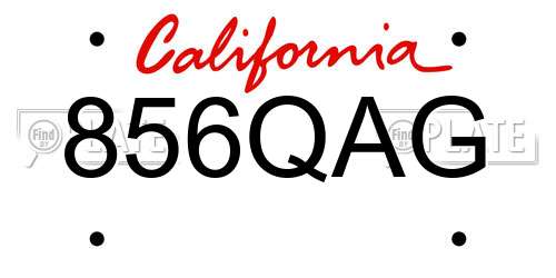 856QAG California License Plate